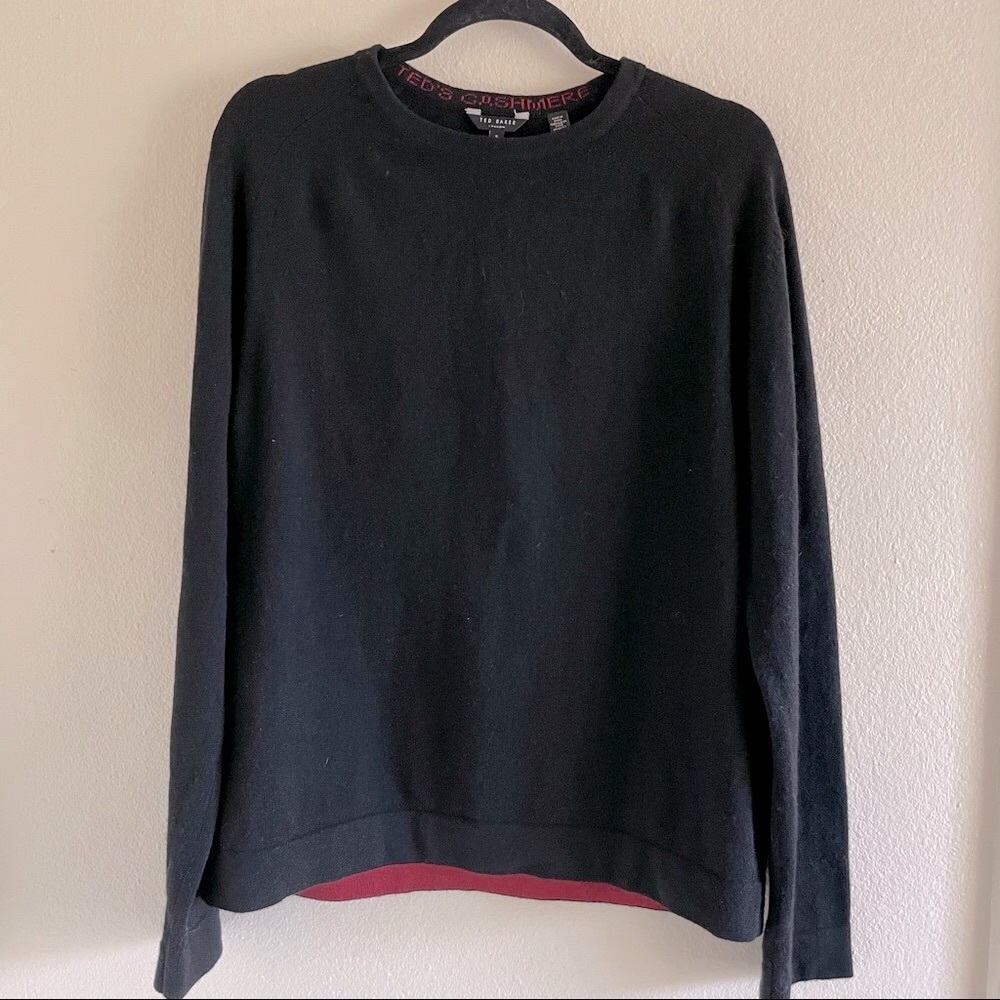 Cashmere Ted Baker London Black Long Sleeve Sweater Size 5